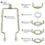 Lamp Harp Holder lamp shade parts 8 9 10 inch lampshade adapter 3/8 IP Standard E14 E26 E27 Light Base UNO Fitter Adapter Converter Finial Set Adjustable Works with Most of Lamp Style Gold