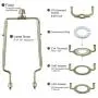 Lamp Harp Holder lamp shade parts 8 9 10 inch lampshade adapter 3/8 IP Standard E14 E26 E27 Light Base UNO Fitter Adapter Converter Finial Set Adjustable Works with Most of Lamp Style Gold