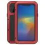 LOVE MEI for iPhone 11 Pro Max Case, Heavy Duty Full Body Sturdy Hard Shockproof Dirtproof Anti-Scratch Hybrid Aluminum Metal Silicone Case with Tempered Glass Cover for iPhone 11 Pro Max (Red)