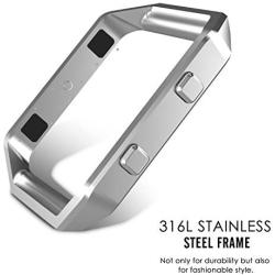 MoKo Frame Compatible with Fitbit Blaze, Stainless Steel Replacement Metal Frame Housing for Fitbit Blaze Smart Watch - Silver