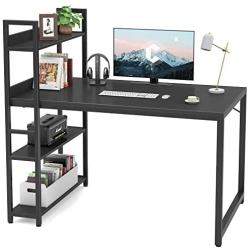 Cubicubi Computer Desk 47 inch with Storage Shelves Study Writing Table for Home Office,Modern Simple Style,Black