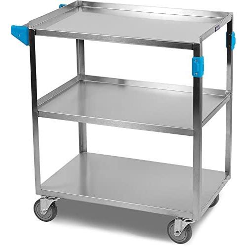 Carlisle UC3031827 Stainless Steel 18-8 Utility Cart, 300-lb. Capacity, 34'' x 18'' x 27'', 3 Shelf