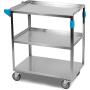 Carlisle UC3031827 Stainless Steel 18-8 Utility Cart, 300-lb. Capacity, 34'' x 18'' x 27'', 3 Shelf