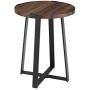 Walker Edison Anastasia Modern Metal Wrap X Base Accent Table, 18 Inch, Dark Walnut
