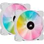CORSAIR iCUE SP140 RGB Elite Performance 140mm White PWM Dual Fan Kit with Lighting Node CORE