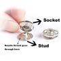 KUAIKELIN 180 Sets Sew on Metal Snap Buttons White Black 12 mm 10 mm Snaps Fasteners Studs Buttons for Sewing Clothing Dress Jacket Wear Bags Bracelets Snaps Rivets for Leather (Black+Silver)