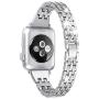 Secbolt Bling Bands Compatible Apple Watch Band 42mm 44mm Women iWatch Series 6 5 4 3 2 1 SE, Dressy Jewelry Metal Wristband Strap Diamond Rhinestone, Silver