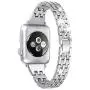 Secbolt Bling Bands Compatible Apple Watch Band 42mm 44mm Women iWatch Series 6 5 4 3 2 1 SE, Dressy Jewelry Metal Wristband Strap Diamond Rhinestone, Silver