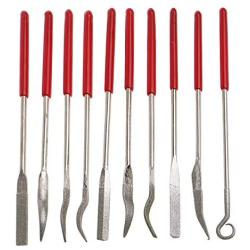 Tvoip 10 Pieces 3x140mm Diamond Mini Needle File Set Hand Tools for Ceramic Glass Gem Stone Hobbies and Crafts Wood and Metal File