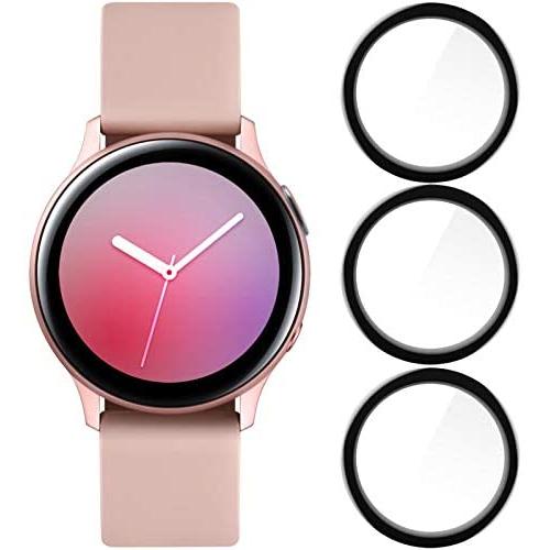 EZCO 3-Pack Screen Protector Compatible with Samsung Galaxy Watch Active 2 40mm / 44mm, Waterproof 3D Full Coverage Screen Protector Cover Shell Film Accessories for Galaxy Active 2 Smart Watch