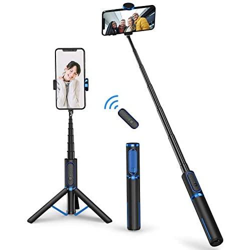 ATUMTEK Bluetooth Selfie Stick Tripod, Mini Extendable 3 in 1 Aluminum Selfie Stick with Wireless Remote and Tripod Stand 360° Rotation for iPhone 12/11 Pro/XS Max/XS/XR/X/8/7, Samsung and Smartphone ATUMTEK Bluetooth Selfie Stick Tripod, Mini Extendable 3 in 1 Aluminum Selfie Stick with Wireless Remote and Tripod Stand 360° Rotation for iPhone 12/11 Pro/XS Max/XS/XR/X/8/7, Samsung and Smartphone