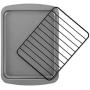 G & S Metal Products Company HG56R OvenStuff Toaster Oven Cookie Baking Pan with Nonstick Cooling Rack, 8.5 x 6.5, Gray