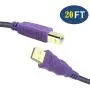 WAWPI Printer Cable 20 feet, USB 2.0 Cable A-Male to B-Male for Printer/Scanner (20 ft)