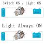 Etopars Black Case 19mm 12V 5A Power Symbol Angel Eye Halo Car Red LED Light Metal Push Button Toggle Switch Socket