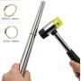 Lucwi Ring Mandrel Sizer Tool with Metal Mandrel Finger Sizing Measuring Stick, 27 Pcs Ring Sizer Guage Circle Models, Jewelry Sizer Tool and Rubber Jewelers Hammer