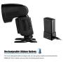 Godox V1C Camera Flash Speedlite Speedlight Round Head Compatible with Canon EOS Series 1500D 3000D 5D Mark LLL 5D Mark ll for Wedding Portrait Studio Photography + Godox AK-R1 Pocket Flash Light Acce
