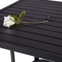 Patio Bar Height Table Outdoor Metal Frame Bistro Table with Umbrella Hole