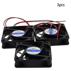 Othmro Brushless Cooling Radiators Case Fan Black 12V 2.4W 0.2A 60mm X 60mm X 15mm 6015MS 3PCS