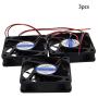 Othmro Brushless Cooling Radiators Case Fan Black 12V 2.4W 0.2A 60mm X 60mm X 15mm 6015MS 3PCS