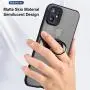 OiOMGin iPhone 11 Embedded 360 Ring Holder Case, Lens Hole Protection Case, Hard Semilucent Translucent Matte Skin Back Soft Rubber Side iPhone 11 6.1inch[Built-in Ring+Lens Hole Protection]-Black