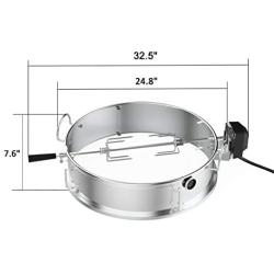 only fire Multi-Purpose Stainless Steel Rotisserie Ring Kit for Weber 22 1/2'' Kettle and Other Similar Grills