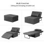Diophros Folding Ottoman Sleeper Bed, 4 in 1 Multi-Function Adjustable Ottoman Sofa Bed Bench Guest Sofa Chair Convertible Sofa for Living Room (Dark Grey)