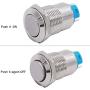 Twidec /12mm 1/2'' Waterproof Silver Metal Shell Latching Raised Top Push Button Switch DC/AC 36V 2A 1NO ON-Off Start Button for car Modification Switch(Quality Assurance for 1 Years) L-12-T-G