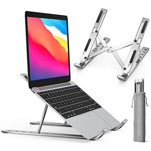 Laptop Stand, iVoler Laptop Holder Riser Computer Tablet Stand, 6 Angles Adjustable Aluminum Ergonomic Foldable Portable Desktop Holder Compatible with MacBook,iPad, HP, Dell, Lenovo 10-15.6” Silver Laptop Stand, iVoler Laptop Holder Riser Computer Tablet Stand, 6 Angles Adjustable Aluminum Ergonomic Foldable Portable Desktop Holder Compatible with MacBook,iPad, HP, Dell, Lenovo 10-15.6” Silver