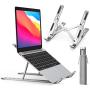 Laptop Stand, iVoler Laptop Holder Riser Computer Tablet Stand, 6 Angles Adjustable Aluminum Ergonomic Foldable Portable Desktop Holder Compatible with MacBook,iPad, HP, Dell, Lenovo 10-15.6” Silver