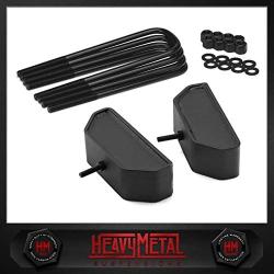 Heavy Metal Suspensions - Fits 1980-2004 Ford F250 and F350 Lift Leveling Kit 3.5'' Front Lift Kit + Extended Plated U Bolts (4WD) | High Strength Carbon Steel Kit