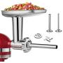 Stainless Steel Food Grinder Attachment fit KitchenAid Stand Mixers Including Sausage Stuffer, Dishwasher Safe,Durable Meat Processor Accessories
