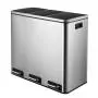 HEMBOR Trash Can, 14.3 Gallon (3X17L) Pedal Step Rubbish Bin, Stainless Steel Compartment Classified Recycle Garbage Dustbin, with Removable Inner Buckets and Handles, Soft Silent Lid Close HEMBOR Trash Can, 14.3 Gallon (3X17L) Pedal Step Rubbish Bin, Stainless Steel Compartment Classified Recycle Garbage Dustbin, with Removable Inner Buckets and Handles, Soft Silent Lid Close