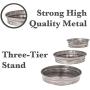 1 x 3 Tier Galvanized Round Metal Stand Outdoor Indoor Serveware Tiered Tray 3 Tiered Stand Three Tear Serving Tray Farmhouse Cupcake Stand Cupcake Stand Galvanized Metal