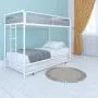 DHP Triple Metal Bunk Bed Frame, White, Twin DHP Triple Metal Bunk Bed Frame, White, Twin