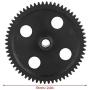 Dilwe RC Car Reduction Gear, Metal Reduction Gear 62T Deceleration Gear for WLtoys 12428 12423 1/12 Truck Cars(Black)
