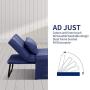 Diophros Folding Ottoman Sleeper Guest Bed, 4 in 1 Multi-Function Adjustable Guest Sofa Chair Sofa Bed (Dark Bule)