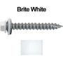 #14 Metal Roofing Screws: (250) Screws x 2'' Brite White Hex Head Sheet Metal Roof Screw. Self Starting/Tapping Metal to Wood Sheet Metal siding Screws - EPDM Washer. for Corrugated Roofing