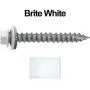 #14 Metal Roofing Screws: (250) Screws x 2'' Brite White Hex Head Sheet Metal Roof Screw. Self Starting/Tapping Metal to Wood Sheet Metal siding Screws - EPDM Washer. for Corrugated Roofing