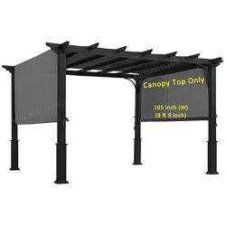 ALISUN Replacement Sling Canopy (with Ties) for 10 FT Pergola #S-J-110 & TP15-048C (Charcoal) (Canopy TOP ONLY)