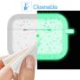 Compatible with AirPods Pro Case Cover Silicone Protective Case Skin for Airpods Pro 2019 (Front LED Visible) Clear Nightglow Green