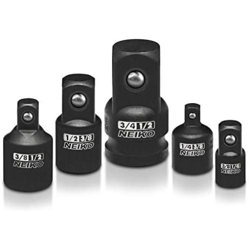 Neiko 30249A Impact Adapter and Reducer Set, Chrome Vanadium Steel | 5-Piece Set for Impact Driver Conversions