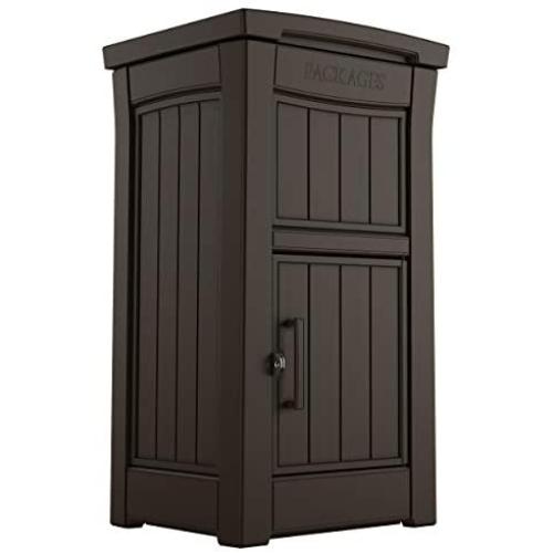 Keter Delivery Box for Porch with Lockable Secure Storage Compartment to Keep Packages Safe, One size, Brown