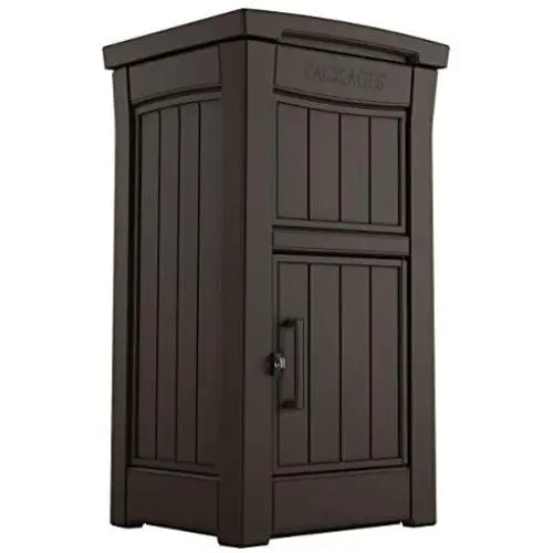 Keter Delivery Box for Porch with Lockable Secure Storage Compartment to Keep Packages Safe, One size, Brown Keter Delivery Box for Porch with Lockable Secure Storage Compartment to Keep Packages Safe, One size, Brown