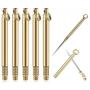 5 Pieces Portable Titanium Toothpick Pocket Toothpick with Metal Toothpick Holder for Outdoor Camping and Picnic