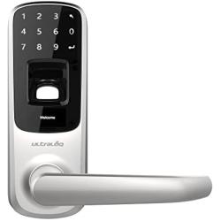 ULTRALOQ UL3 Fingerprint Door Lock (Satin Nickel), 3-in-1 Keyless Entry Door Lock with Keypad and Biometric Fingerprint ID, Electronic Lever Lock Latch Edition