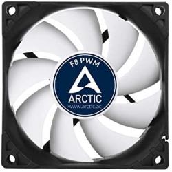 ARCTIC F8 PWM - 80 mm PWM Case Fan, PWM-Signal regulates Fan Speed, Very Quiet Motor, Computer, Fan Speed: 300-2000 RPM - Black/White