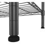 Homdox 6-Tier Storage Shelf Wire Shelving Unit Free Standing Rack Organization Adjustable Leveling Feet, Stainless Side Hooks, Black