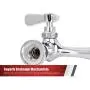 Kitchen Sink Faucet Wall Mount - DuraSteel 8'' Center Commercial Kitchen Sink Faucet with 8'' Swivel Spout - Dual Lever Handles - Brass Constructed & Chrome Polished Kitchen Sink Faucet Wall Mount - DuraSteel 8'' Center Commercial Kitchen Sink Faucet with 8'' Swivel Spout - Dual Lever Handles - Brass Constructed & Chrome Polished