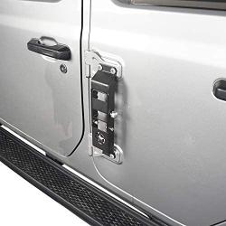 Hooke Road Metal Folding Door Hinge Steps, Door Pedal w/Star Sign Compatible with Jeep Wrangler JL & Jeep Gladiator JT 2018 2019 2020 2021 (Set of 2)