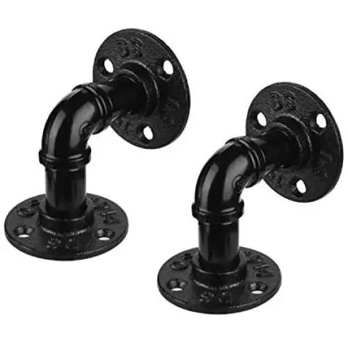 Home TZH 1/2'' Pipe Shelf Bracket,Wall Mounted Floating Shelf Bracket, Steam Punk Decor Hanging Wall Metal Bracket, Heavy Duty Decorative Rustic Shelving Bracket, Set of 2(4.5X4.5'') Home TZH 1/2'' Pipe Shelf Bracket,Wall Mounted Floating Shelf Bracket, Steam Punk Decor Hanging Wall Metal Bracket, Heavy Duty Decorative Rustic Shelving Bracket, Set of 2(4.5X4.5'')